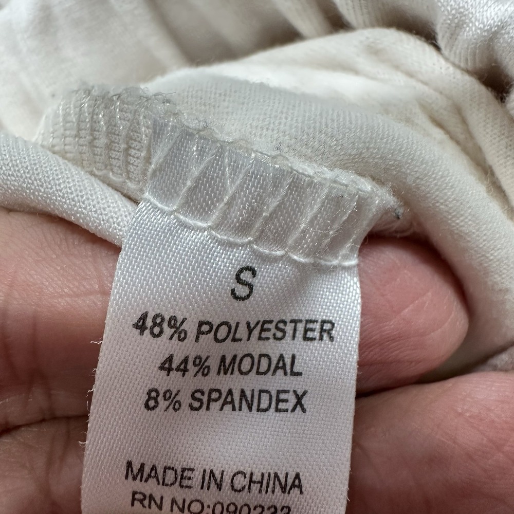 PAC 1980 Women Ivory Joggers Size S Drawstring Sweatpants Casual Lounge - Picture 13 of 14